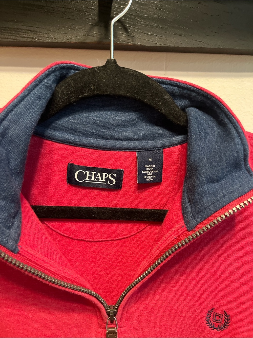 Chaps Men's Raspberry Half-Zip Sweater - Picture 4 of 6